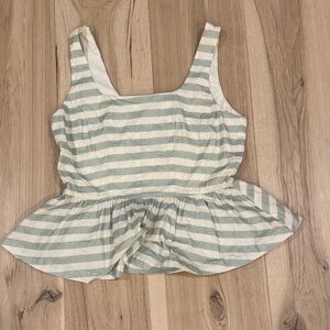 Striped Peplum Tank Top